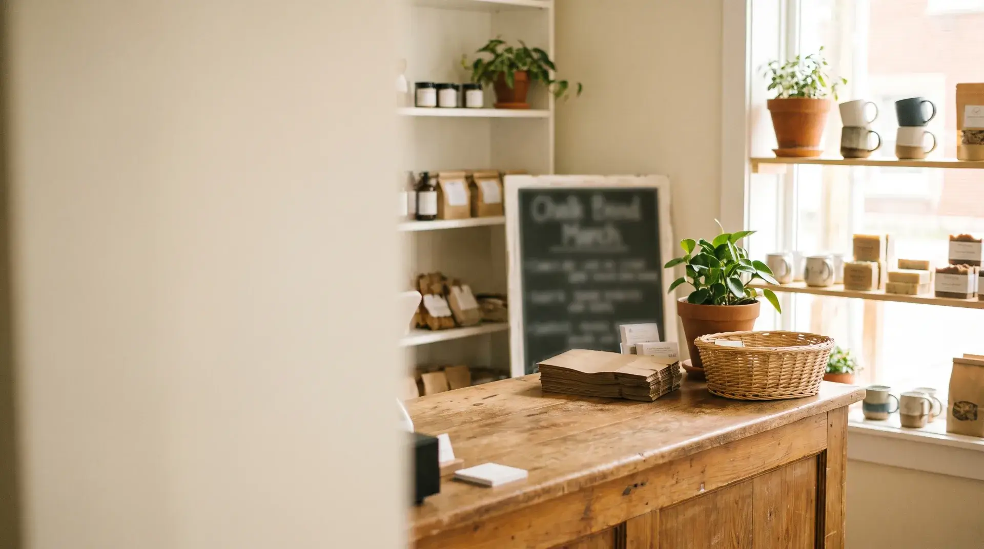 Welcoming, well-signed service counter inside a tidy shop — Evolve, LLC