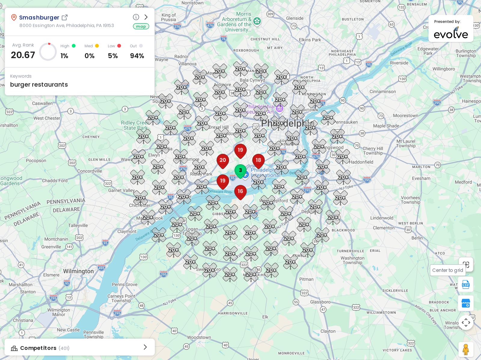 Ranking heatmap for Smashburger